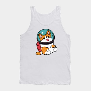 Corgi Cosmonaut Dog Lover Puppy Retro Tank Top